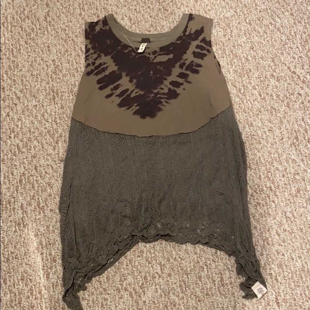 Free People Tank Knitted and Tie-dyed Tank